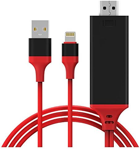 HOISAN Lightning to HDMI Cable 6.6ft Plug and Play iPad to HDMI Cord HDTV 1080P Mirror on Home Theater/Projector/TV, Suitable for iPhone X/8/7/6/5 series, iPad Air/Mini/Pro, iPod Touch