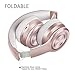 Picun P26 Bluetooth Headphones Over Ear Hi-Fi Stereo Wireless Headphones Girl with Deep Bass Foldable Wired/Wireless TF Mode for Phone/TV/PC Bluetooth 4.1 Wireless Earphones with Mic Women (Rose Gold)thumb 4