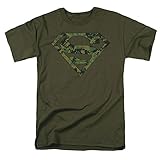 Superman Marine Camo Shield Mens Short Sleeve Shirt