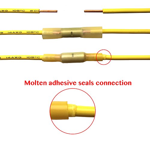 [200 PCS] - Heat Shrink Butt Connectors Kit (Fine Copper) - Waterproof Heat-Activated Adhesive - Best for DIY Auto, Marine, Boat, Trailer, RV, Home, Car Audio, Stereo System, Indoor Outdoor Electrical - Thumbnail 5