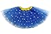 Superhero or Princess TUTU, CAPE, MASK SET COSTUME - Kids Childrens Halloween (Wonder Woman - Blue Star Yellow)