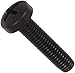 Nylon 6/6 Pan Head Machine Screw, Black, #2 Phillips Drive, #10-32 Thread Size, 1/2