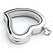 PiercingJ Round Heart Stainless Steel Locket Floating Charm Pendant Necklace - 21.5