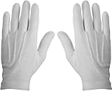 WHITE STITCHED COTTON GLOVES- PAIR (X-LARGE)