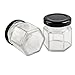 STARSIDE 30 pack 1.5 oz 50ml Mini Clear Glass Jam Jars for Jam, Honey,candies，Baby Foods, DIY Magnetic Spice Jars（Comes with black lids）