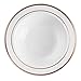 BloominGoods 50 Disposable Plastic Dessert Bowls | SMALL 6 oz. White Rose Gold Rimmed Premium Heavy Duty Real China Design Reusable | Great for Parties (50-Pack)