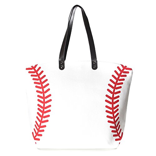 Me Plus Sports Baseball-Softball Design Tote Hand Bags / Fashion Shoulder Bags / X-Large 21 IN. (Baseball) - Thumbnail 4