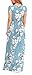 VIISHOW Women's Short Sleeve Floral Dress Loose Plain Maxi Dresses Casual Long Dresses with Pockets(Floral Light Blue X-Small)