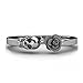 EVBEA Dainty Sugar Skull Band Fun Cute Blue Yellow Rose Knuckle Rings (Black, 8)