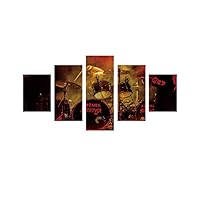 LONFENN Drummer Instrument,Modular Pictures Wall,Oil Painting,Home Decoration Painting,Background Decor Canvas Wall-L,Have Frame