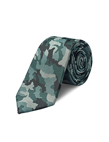 Origin Ties Men's Camo Silk Skinny TieMilitary Green