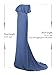 JustVH Women's Off Shoulder Ruffles Maternity Slim Fitted Gown Maxi Photography Dress Denim Blue