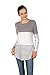 Chvity Winter Shirts for Women Casual Color Block Long Sleeve T Shirts Tops Loose Tunic Blouses with Striped Hem