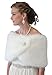 Bridal fur shawl wrap, Ivory Faux Fur Wrap, fur shrug Free Brooch | Tion Design Bridal