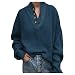 Amlaiworld Women Plus Size Sweater Knitted Button Pullover Blouse V-Neck Long Sleeve Top Tunic Shirt Bluethumb 4