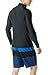 TSLA TM-MZS03-BLK_Large Men's UPF 50+ Zip Front Long Sleeve Top Rashguard Swimsuit MSZ03