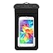 Waterproof Pouch, iThrough Ultra Universal Waterproof Phone Case with Touch Responsive Transparent Screen Protector for iPhone 6/6 Plus/5/5s/5c/4/4s/Samsung Galaxy S3/S4/S5/Note 2/3/4 (Black-)