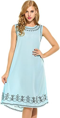 Women's Summer Chiffon Sleeveless Loose Beach Maxi Dress