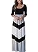 Chase Secret Women Casual Long Sleeves Striped Printed Chevron Maxi Dresses Small Black