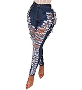 Ripped Flare Distressed Denim Jeans 
