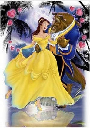 Amazon Co Jp A3美女と野獣のダイヤモンドアート を便利バックでお届け No 3 78日本製額縁ぴったりサイズ 全面貼り付け 四角型 Square ビーズアート 手芸キット ホーム キッチン