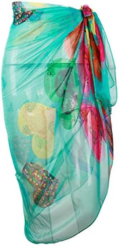 Block Garden Womens Chiffon Beachwear Swimsuit Cover up Beach Sarong Wrap Dress