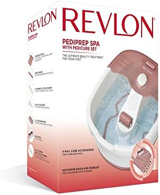 Revlon Rvfb7021puk Relaxing Bubbling Massage Pediprep Foot Spa With 9 Pieces Nail Care Set By Revlon Amazon De Drogerie Korperpflege