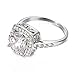 Yoursfs Crystal Cocktail Ring Ladies 18ct White Gold Plated Engagement Rings for Women (Clear, 8)
