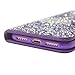 iPhone 7 Wallet Case, 3D Bling Jelly Rhinestone PU Leather Wallet Flip Protective Skin Case with Magnetic Bling Button Card Slot Function for Apple iPhone 7 4.7 Inch (Purple)