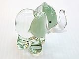 Dollhouse Miniatures Hand Blown Art Green Elephant FIGURINE Animals Decor