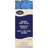 Wrights 5/8 by 2-1/2-Yard Rickrack Quilting Supplies, Jumbo, Porcelain Blue