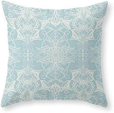 imouSde Floral Pattern in Duck Egg Blue & Cream Decorative Throw Pillow Covers 18x18 Farmhouse Couch Cushion Covers Gifts for Girls,for Women,for Mom