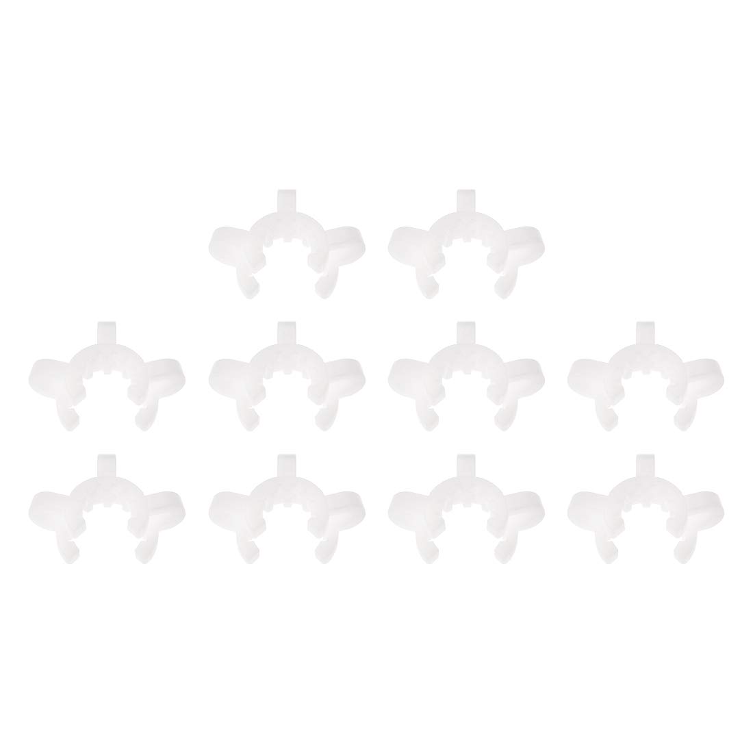 uxcell Lab Joint Clip Plastic Clamp Mounting Clips for 14/20 or 14/35 Glass Taper Joints Laboratory Connector White 10Pcs