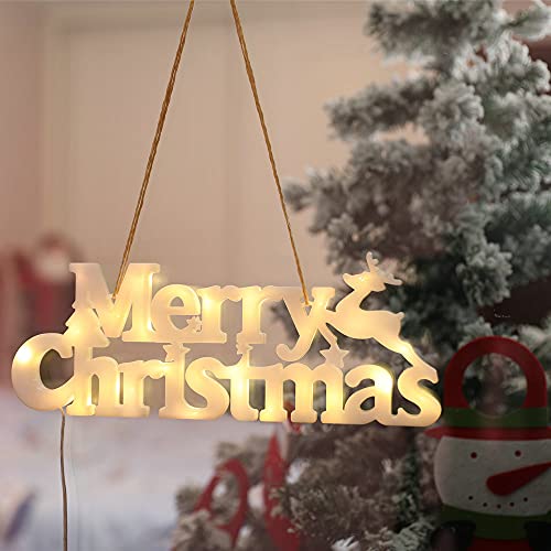 Christmas Hanging Ornaments, Gukkilz Personalized Ornaments with Warm White Lights for Christmas Party and Xmas Tree Decoration