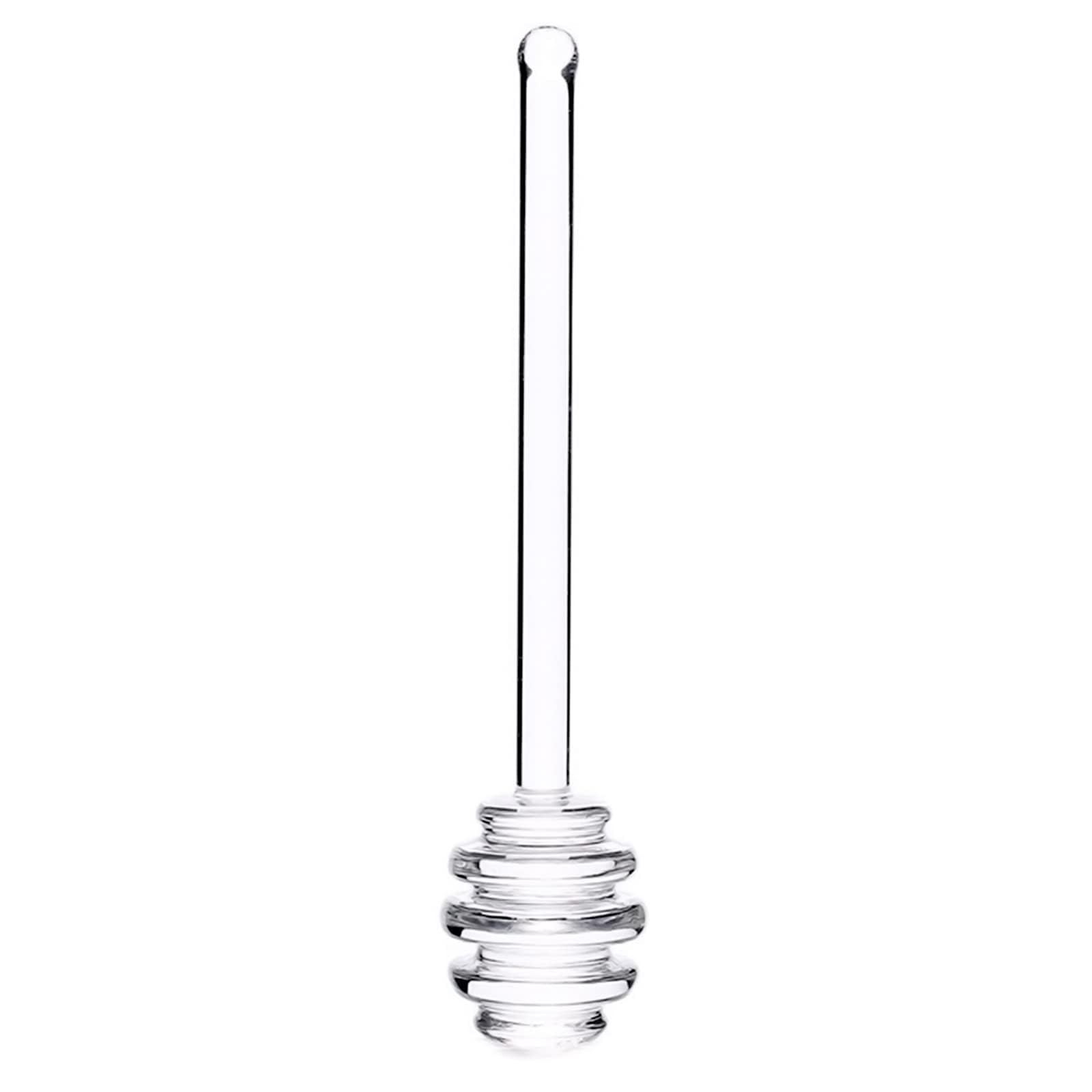 Borosilicate Glass Honey Dipper - Clear | 6 Inch | Honey Jam Jar Dispense, Drizzle, Party Favors