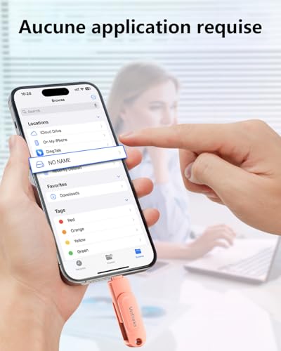 【Without App】 MFi Certified USB Flash Drive 512 GB, USB Flash Drive for iPhone External Storage, USB C 3 in 1 Flash Drive USB 3.0 Flash Drive Storage Transfer Photos is Ideal for Travellers, Memory for iPhone/iPad/Android/PC Pink