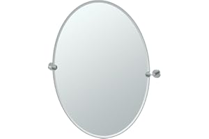 Gatco 4249LG Latitude II Rectangle Mirror,, Chrome, 32 Inch, Frameless Oval