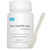Pure Ascorbic Acid Cosmetic, 2.7 oz. 76.5g Pure Vitamin C Powder for face, Skin, Topical use, L-Ascorbic Acid Powder, VIT c Powder, Mini Spoon Included.