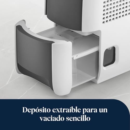 De'longhi tasciugo ariadry light dns65 desumidificador ionizante, tanque de 2,8 l, capacidade de extração de 6 l/d, filtro de poeira, função de secagem de roupas, silencioso, compacto, branco