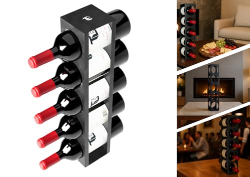 Rack Suporte Vertical de Vinho 5 Garrafas Preto TLPRO - Praticidade e Elegância