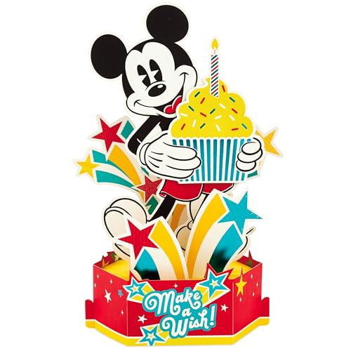 Hallmark 3D Pop Up Birthday Card, Disney Mickey Mouse Make A Wish Design