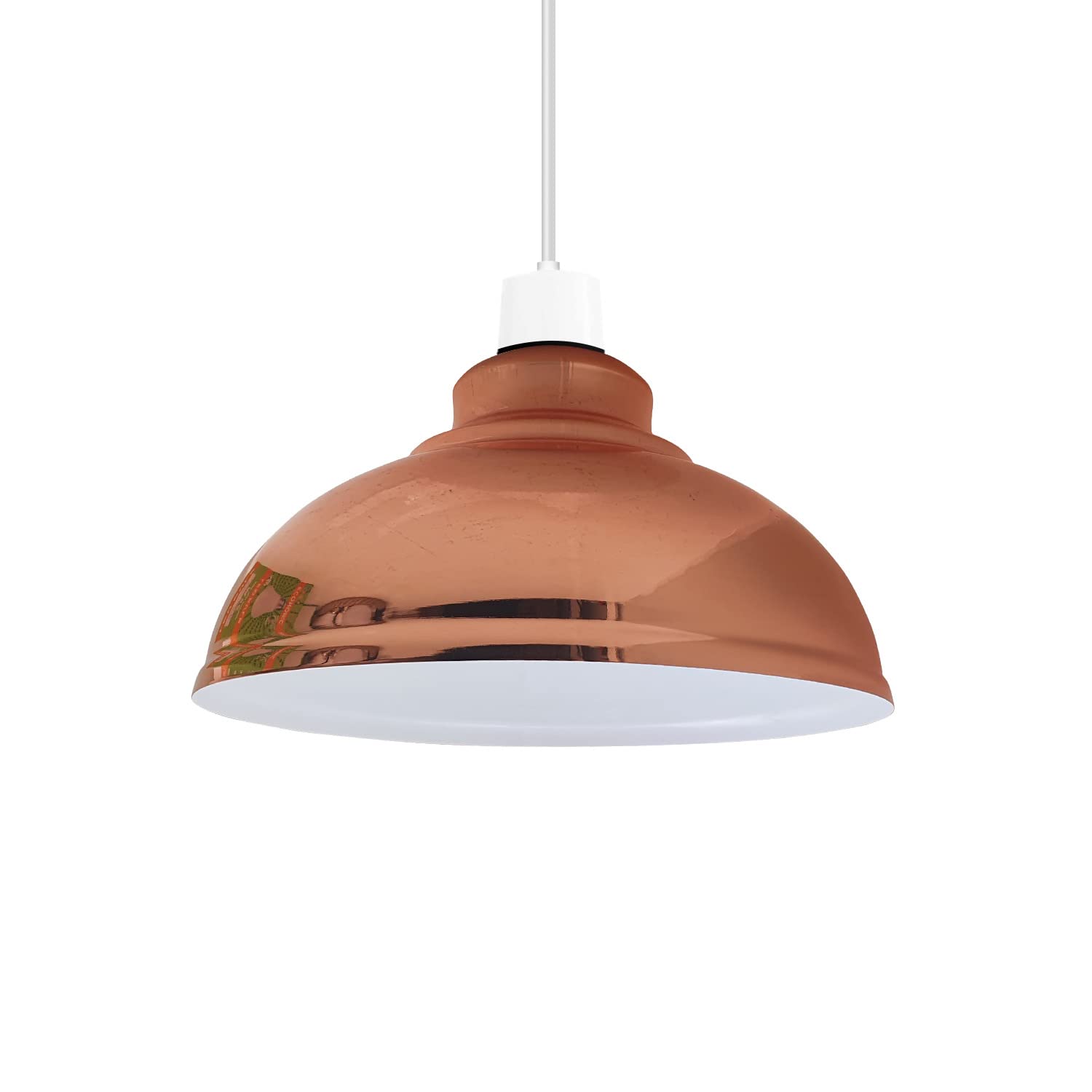 DC Voltage Industrial Ceiling Pendant Light Shades Retro Style Curvy Dome Shaped lamp Shades Metal Easy fit Ceiling Pendant Light Shades for Light fixtures (Rose Gold)