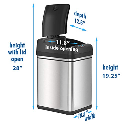 iTouchless 8 Gallon PetProof Sensor Trash Can with AbsorbX Odor Filter