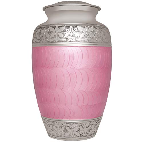 Pink Funeral Urn by Liliane Memorials Cremation Urn for Human Ashes