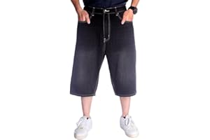 LUOBANIU Men's Denim Shorts Casual Baggy Jean Shorts Classic Loose Fit Summer Vintage 90S Skateboard Jogging Dance Shorts