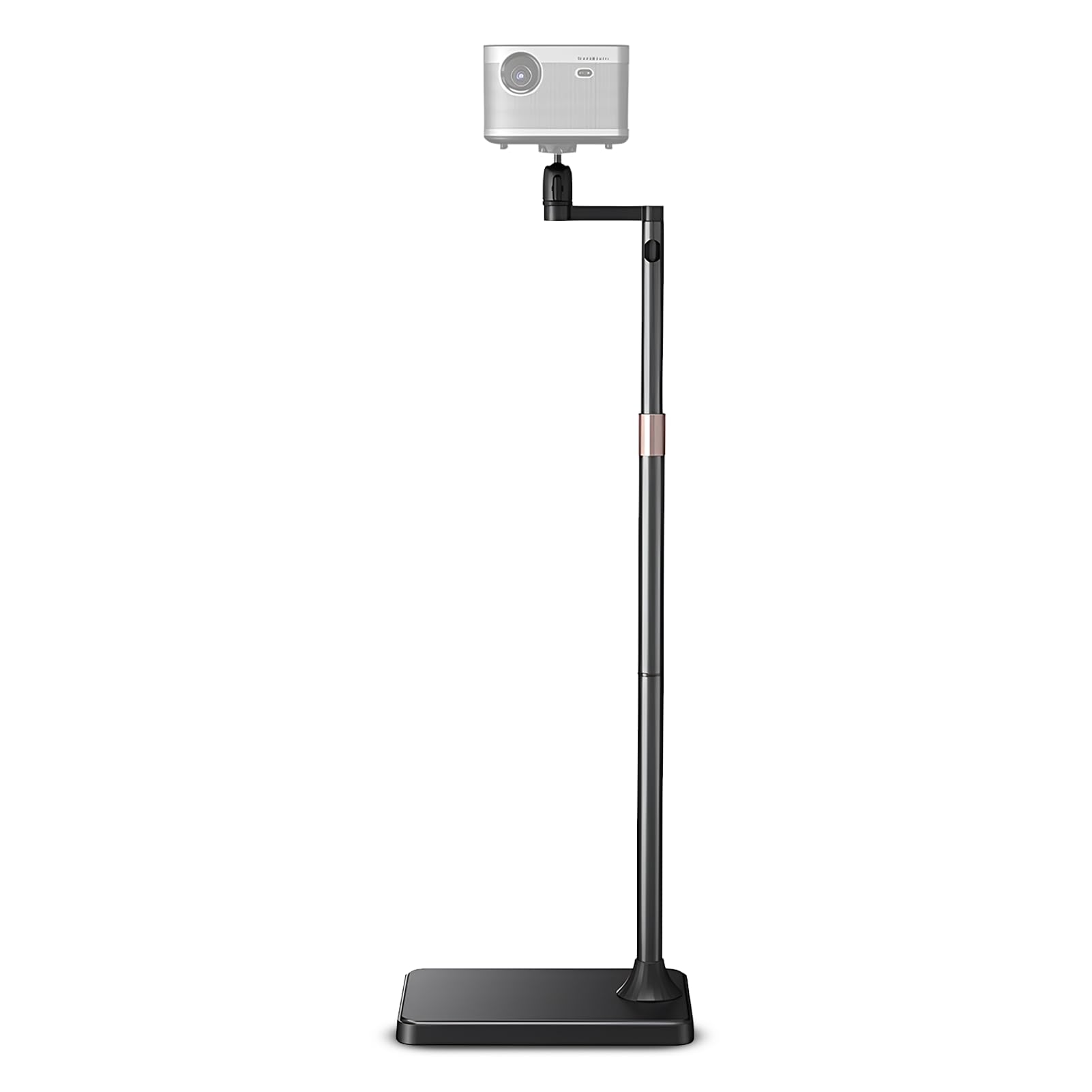 Yunseity Projector Stand, 27.56 to 47.24in Adjustable Height, 1/4in Invisible Projector Floor Stand, Hide Use, 360° Swivel, Projector Mount for Home Office