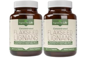 Lignans For Life Flaxseed Lignans for Dogs + SDG - Omega 3 Fatty Acids, High Fiber Antioxidants - Helps Improve Shiny Coat, Digestive & Heart Health Flax Seed for Dogs, 90 Flaxseed Capsules, 2 Pack