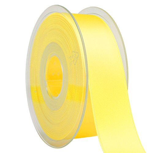 Morex Ribbon Swiss Satin Ribbon, 03525/25, 1" x 27 Yards, Neon Yellow