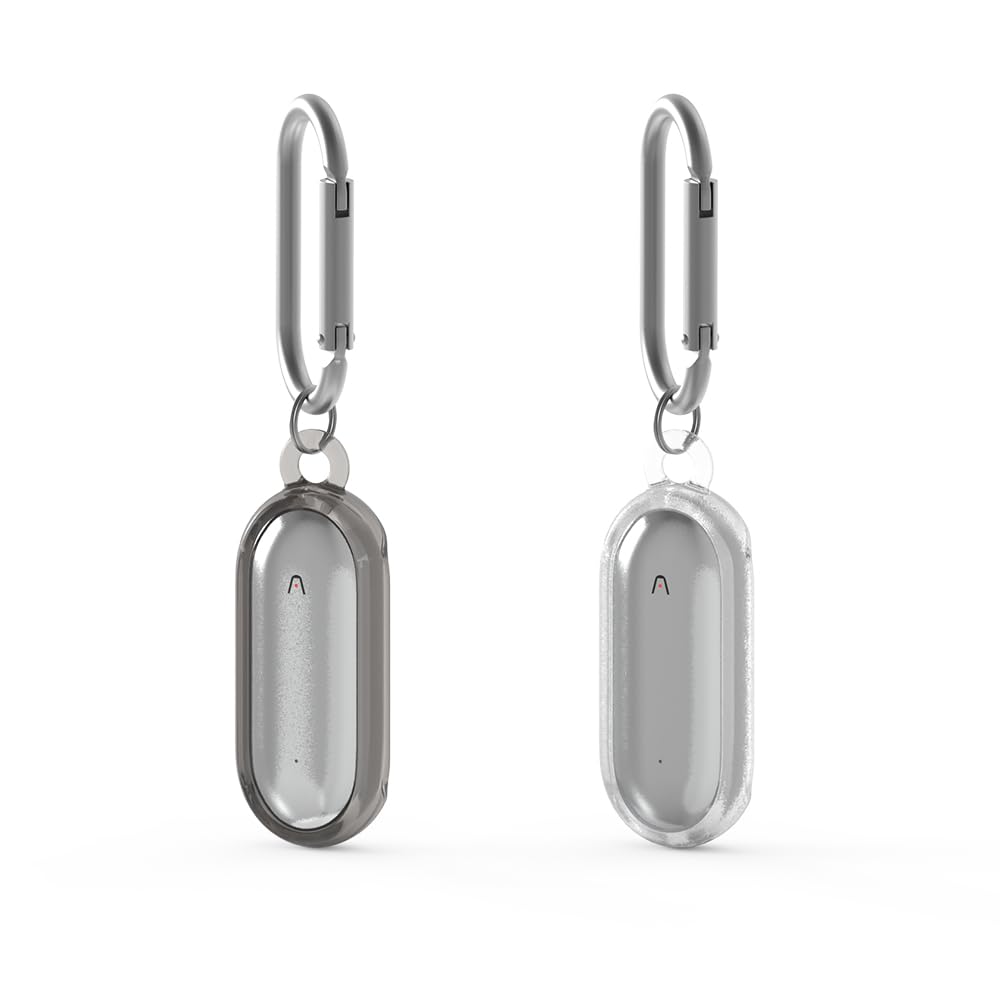 Photo 1 of [2 Pack] for PLAUD NotePin AI Voice Recorder Case Cover with Carabiner,Shockproof Clear TPU Protective Covre Compatible with PLAUD NotePin S (2025) Voice Recorder(Clear+Clear Gray)