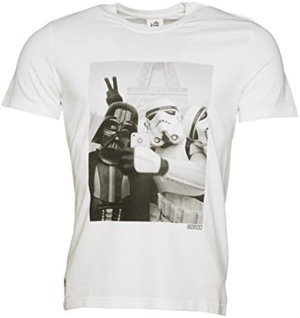 Mens White Stormtrooper And Darth Vader Selfie Star Wars T Shirt from Chunk Apparel